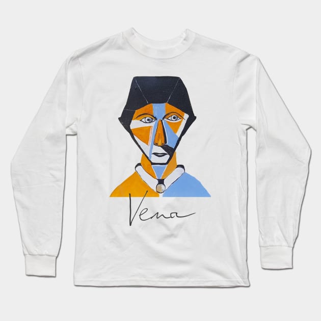 Bloke 1 Long Sleeve T-Shirt by artbyvena